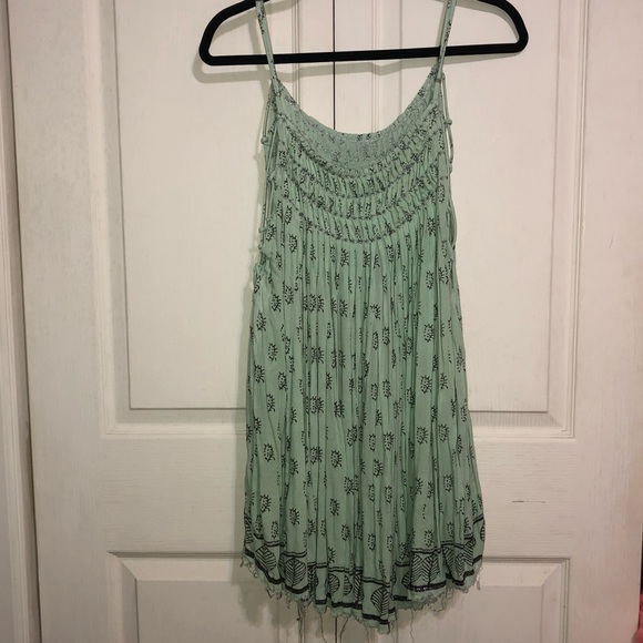 Free People Mint Green Floral Flowy Dress - Picture 7 of 11